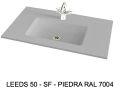 Custom-made suspended or built-in vasin top - LEEDS 50