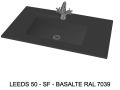 Custom-made suspended or built-in vasin top - LEEDS 50