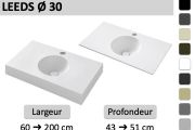 Custom-made round vanity top wall-hung or built-in - LEEDS Ø30