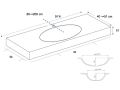 Custom-made oval vanity top wall-hung or built-in - LEEDS OVAL