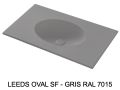 Custom-made oval vanity top wall-hung or built-in - LEEDS OVAL