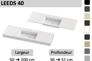 Custom Shallow Depth Wall-Hung or Built-In Vanity Top – LEEDS 40