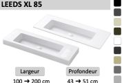 Custom Wall-Hung or Countertop Double Vanity Top – LEEDS XL 85 