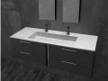 Custom Wall-Hung or Countertop Double Vanity Top – LEEDS XL 85 