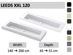 Custom-made XXL double vanity top wall-hung or countertop - LEEDS XXL 120