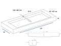 Custom-made XXL double vanity top wall-hung or countertop - LEEDS XXL 120