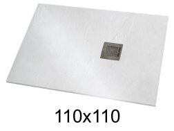 Shower tray 110x110 cm extra-flat resin - VERONE XL