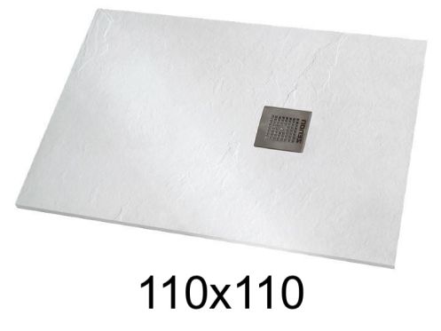 Shower tray 110x110 cm extra-flat resin - VERONE XL