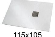 Shower tray 115x105 cm extra-flat resin - VERONE XL
