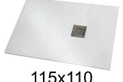 Shower tray 115x110 cm extra-flat resin - VERONE XL