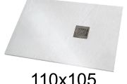 Shower tray 110x105 cm extra-flat resin - VERONE XL