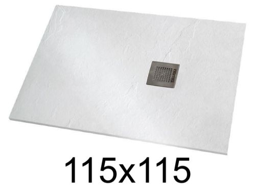 Shower tray 115x115 cm extra-flat resin - VERONE XL