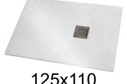 Shower tray 125x110 cm extra-flat resin - VERONE XL