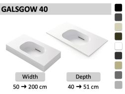 Low-depth suspended or built-in vasin surface - GLASGOW 40