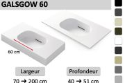 Suspended or incasted basin with 60 cm basin – GLASGOW 60