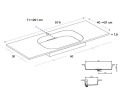 Suspended or incasted basin with 60 cm basin – GLASGOW 60