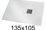 Shower tray 135x105 cm extra-flat resin - VERONE XL