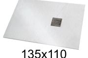 Shower tray 135x110 cm extra-flat resin - VERONE XL