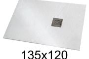 Shower tray 135x120 cm extra-flat resin - VERONE XL