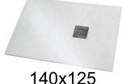 Shower tray 140x125 cm extra-flat resin - VERONE XL