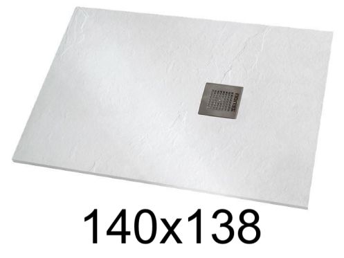 Shower tray 140x138 cm extra-flat resin - VERONE XL