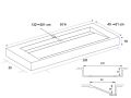 Suspended or built-in gutter top 120 cm – LONDON XXL 120