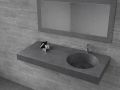 Suspended or countertop with round basin Ø35 cm – CARDIFF