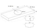 Suspended or countertop with round basin Ø35 cm – CARDIFF