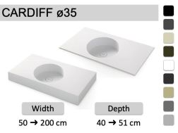 Suspended or countertop with round basin Ø35 cm – CARDIFF