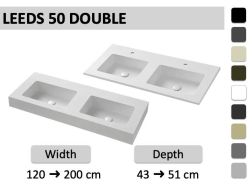 Custom-made double-sin top suspended or built-in – LEEDS 50 DOUBLE