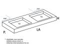 Custom-made double-sin top suspended or built-in – LEEDS 50 DOUBLE