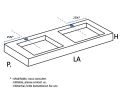 Custom-made double-sin top suspended or built-in – LEEDS 50 DOUBLE