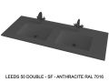 Custom-made double-sin top suspended or built-in – LEEDS 50 DOUBLE