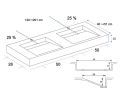 Suspended or built-in double-in gutter plan – LONDON DOUBLE 50