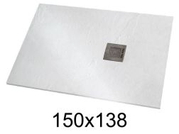 Shower tray 150x138 cm extra-flat resin - VERONE XL