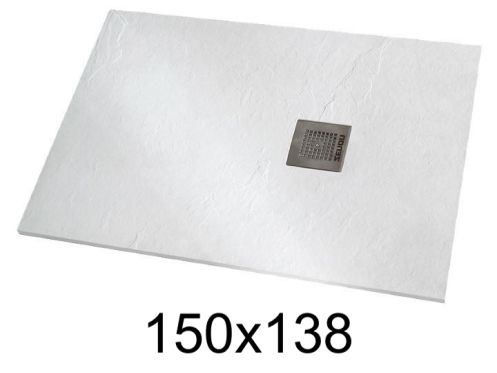 Shower tray 150x138 cm extra-flat resin - VERONE XL