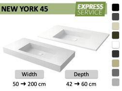 Custom-made suspended or built-in vasin top – NEW YORK 45