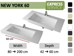Custom-made suspended or built-in vasin top – NEW YORK 60