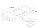 Custom-made suspended or built-in vasin top – NEW YORK 60