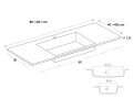 Custom-made suspended or built-in vasin top – NEW YORK 60