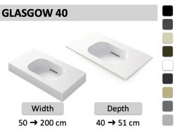 Low-depth suspended or built-in vasin surface - GLASGOW 40