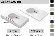 Suspended or incasted basin with 60 cm basin – GLASGOW 60