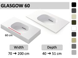 Suspended or incasted basin with 60 cm basin – GLASGOW 60