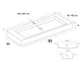 Custom-made suspended or built-in vasin top – NEW YORK 90