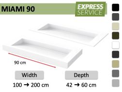 Custom-made double-trough wall-mounted or recessed washbasin – MIAMI 90
