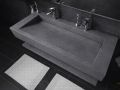 Custom-made double-trough wall-mounted or recessed washbasin – MIAMI 90
