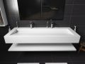 Custom-made double-trough wall-mounted or recessed washbasin – MIAMI 90