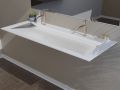 Custom-made double-trough wall-mounted or recessed washbasin – MIAMI 90