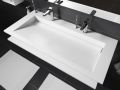 Custom-made double-trough wall-mounted or recessed washbasin – MIAMI 90