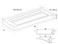 Custom-made double-trough wall-mounted or recessed washbasin – MIAMI 90